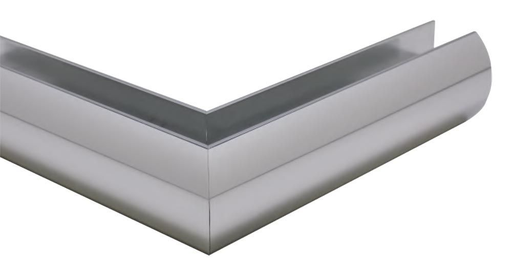 Aluminum Semi Frameless Glass option with Silver Anodized Finishes