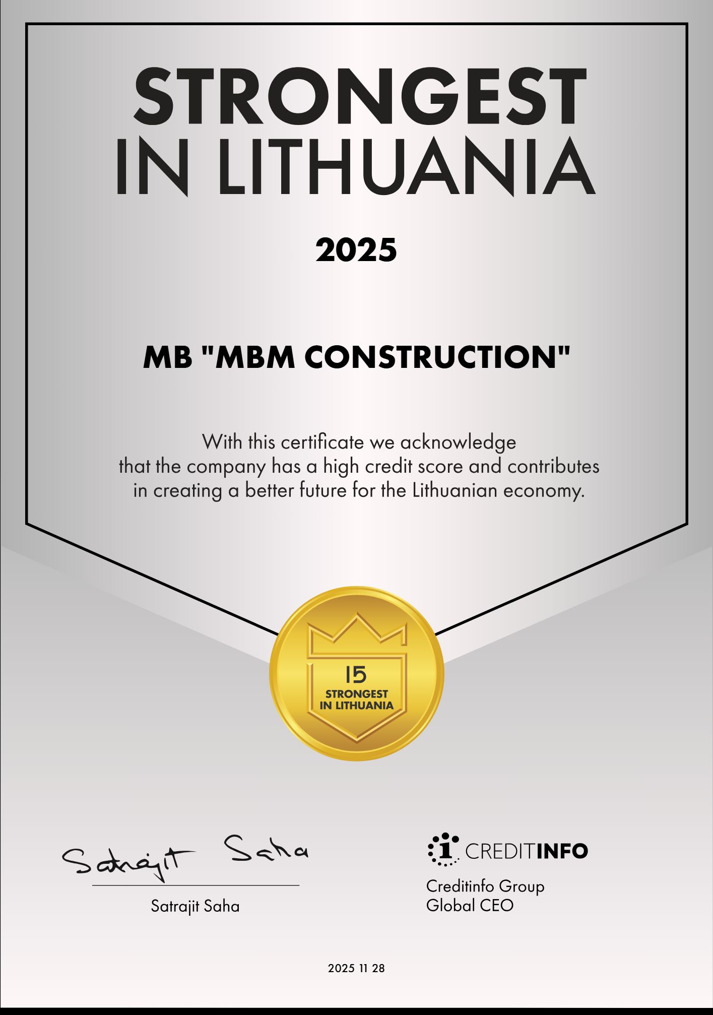 certificate