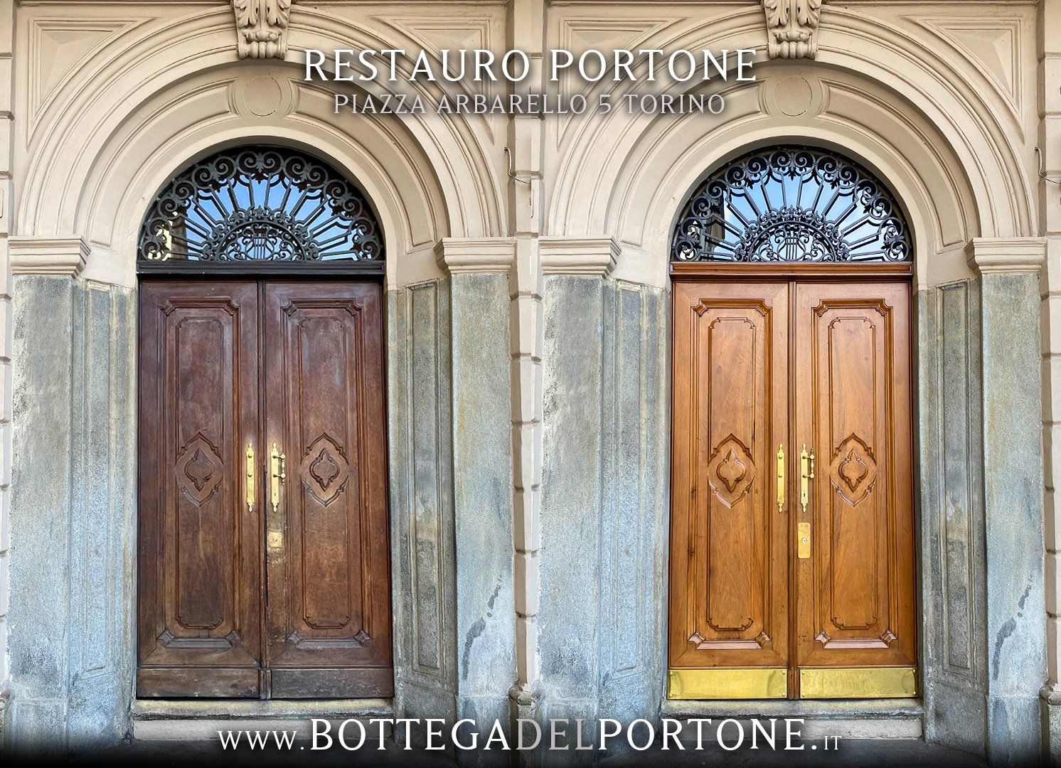 Restauro portone prima e dopo