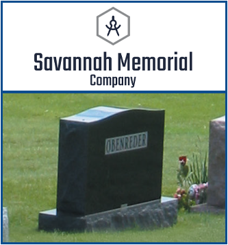 Columbus Monument Company Logo and image of double memorial