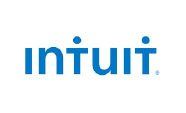 The logo for intuit is blue and white on a white background.