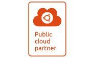 A logo for a public cloud partner with a cloud in the middle.