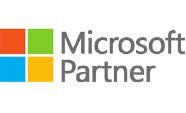 The microsoft partner logo is a microsoft logo with colorful squares.