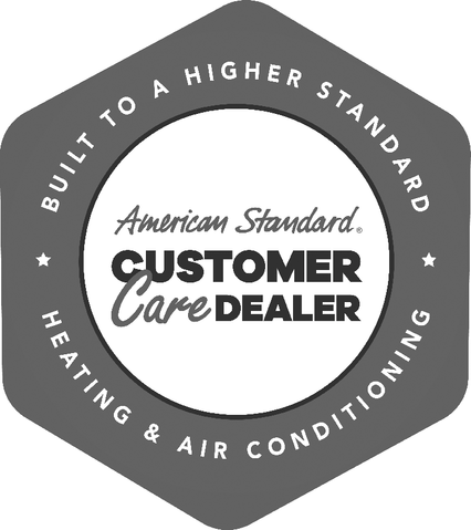 American Standard Customer Care Dealer logo: Hexagon with text