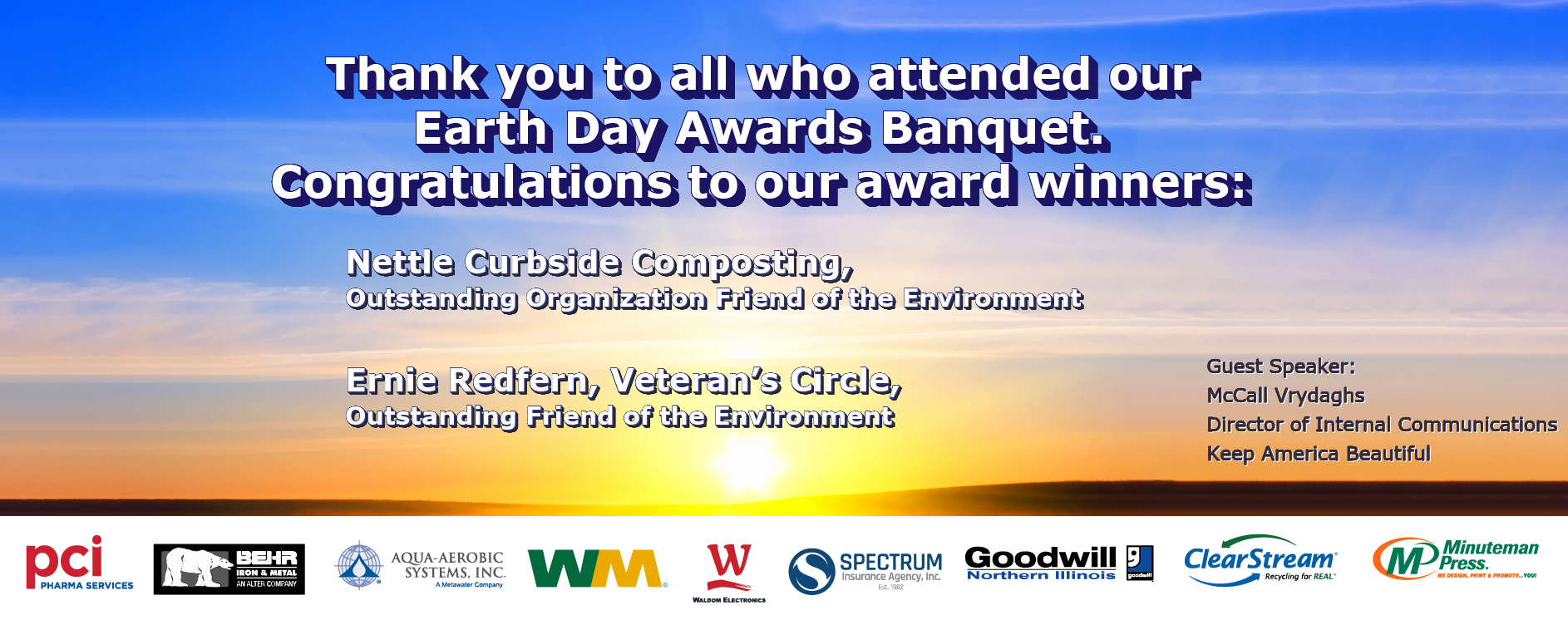 Join us for our 19th annual Earth Day Awards Banquet
