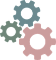 Three gears are connected