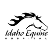 Idaho Equine Hospital logo with black horse silhouette and text on white background