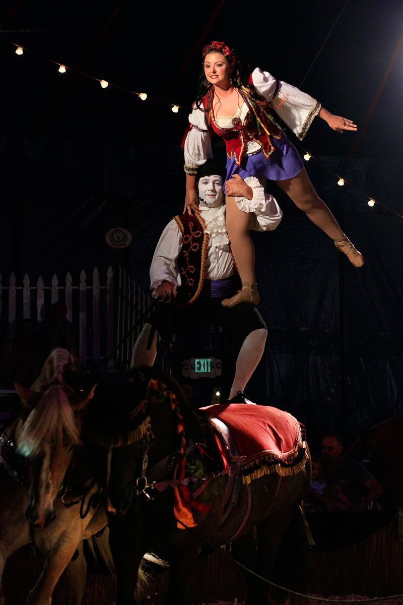 Jay and Tosca perform their equestrian act.