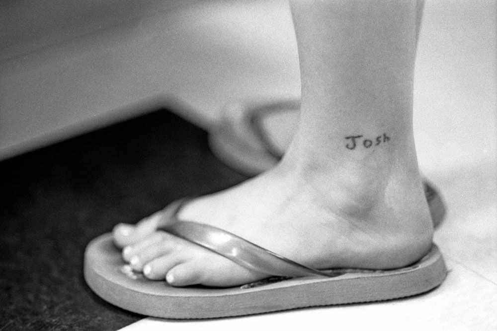 'Josh and I have been dating for 10 months. I rewrite his name there every morning.' --Kim Klintworth, 14.