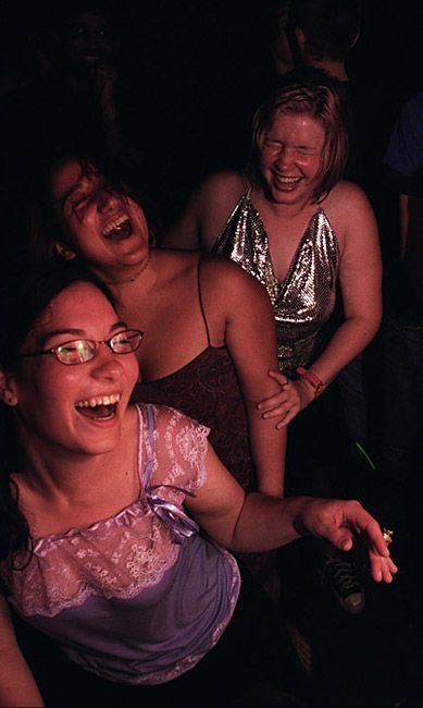 Liz Kozup, Monica Gulley, and Katey Foley dance at Dance or Die on May 6, 2004. 'I think that style is sort of how you see yourself in relation to those around you,' says Kozup. 'Most people you see if they are together a lot they start to dress similar and enjoy similar things.'