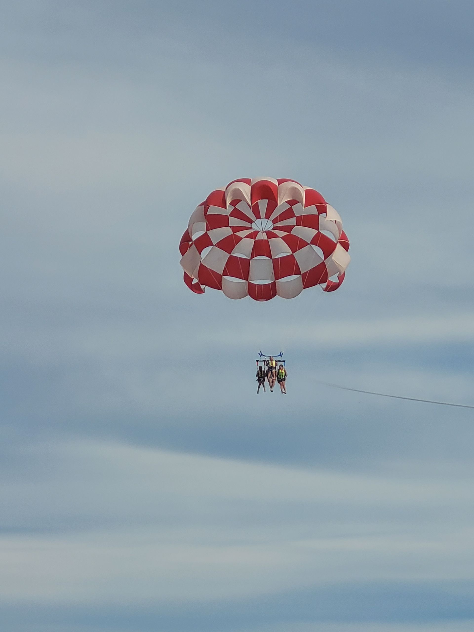 Aerial selfie video during parasailing flight Rovinj
