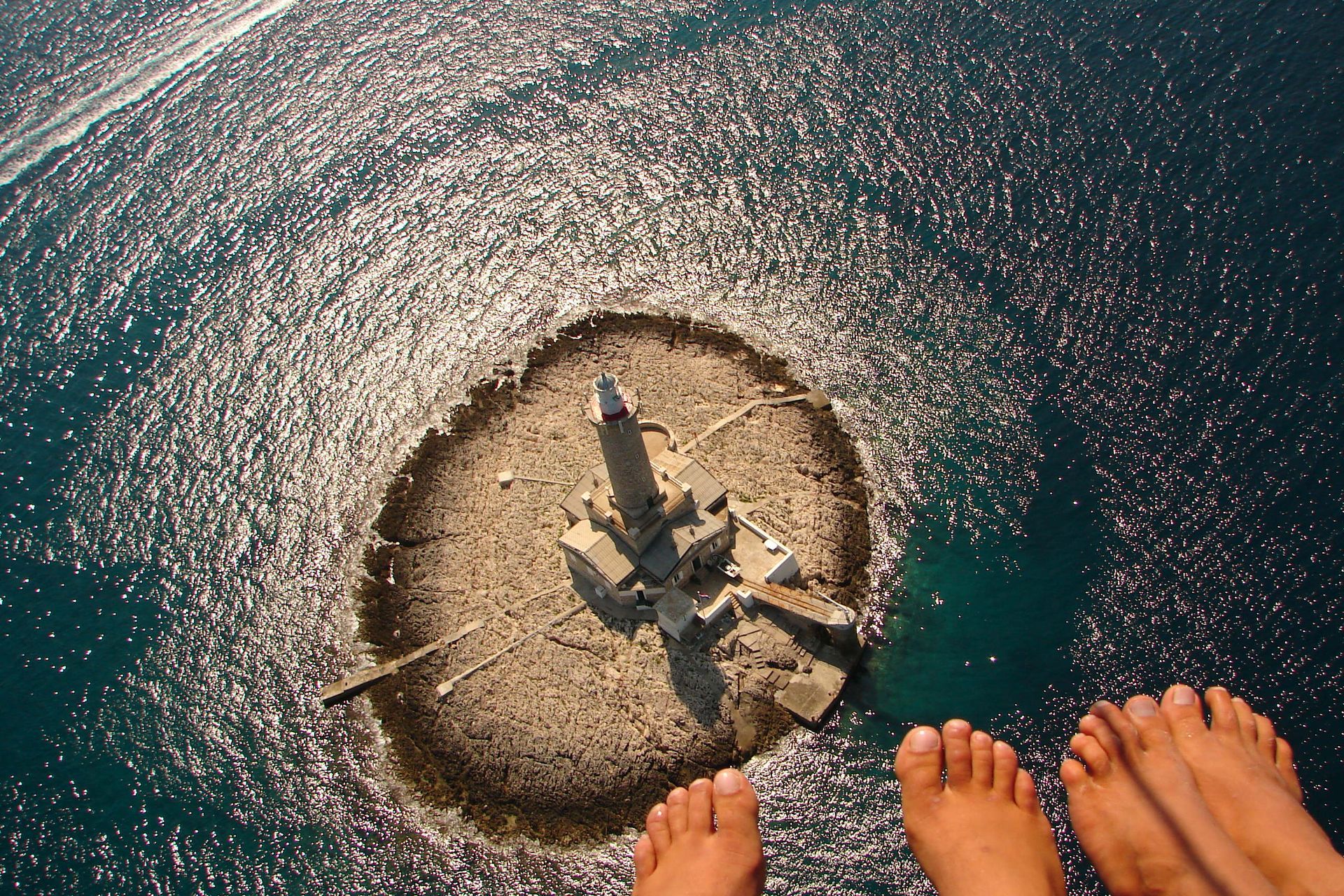 Parasailing Rovinj - View of Rovinj peninsula from the sky
