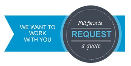 A blue sign that says `` we want to work with you ''