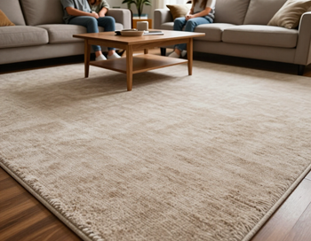 Plush carpet flooring in a family room