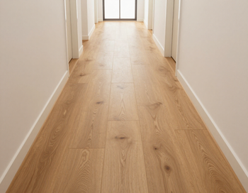 Laminate flooring in a bright hallway