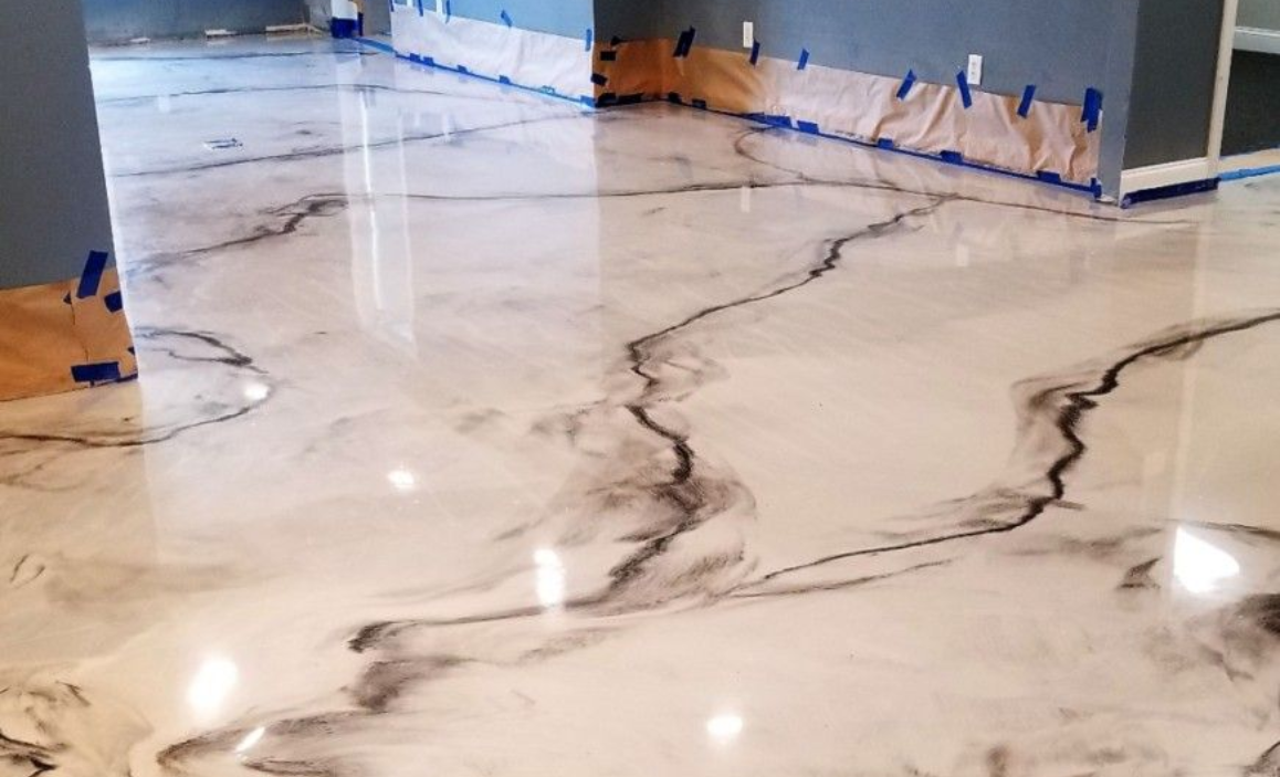Metallic epoxy floor coating System installed in Cleveland Ohio