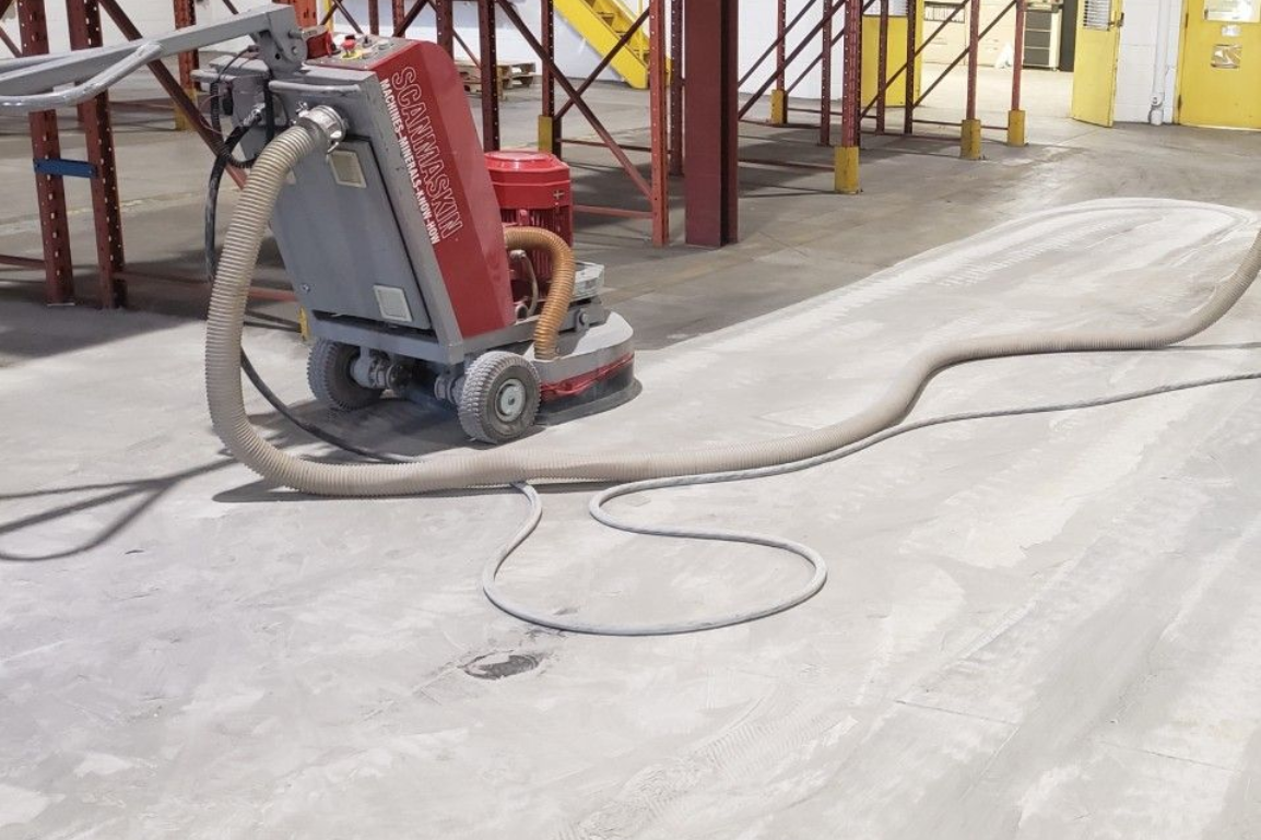 concrete floor preperation for coating install in parma