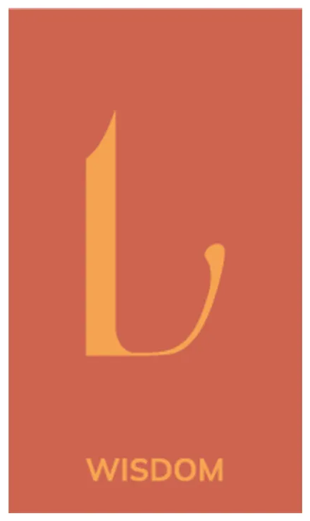 Orange card with an ornate, yellow