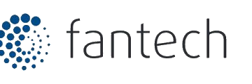 Un logo pour une entreprise appelée fantech avec des points bleus sur fond blanc.