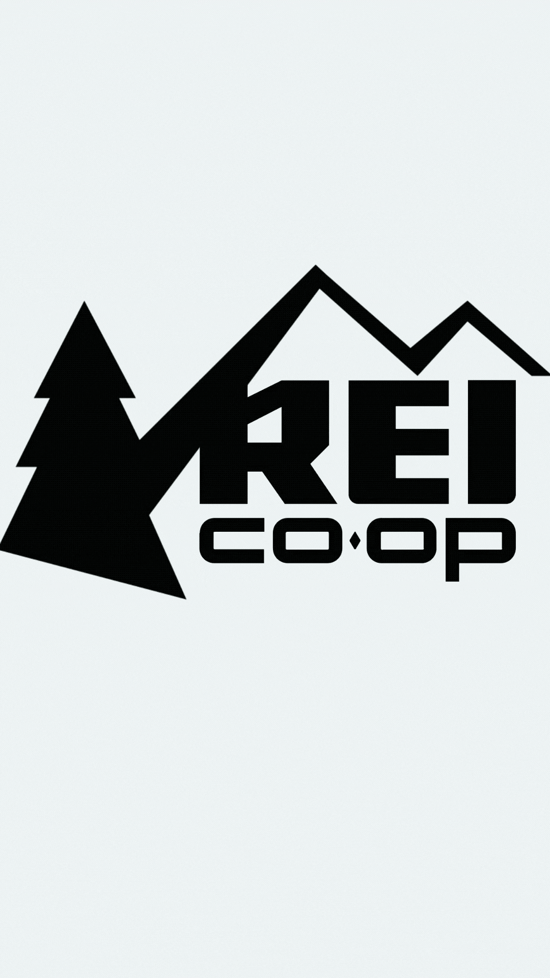 The REI Co-op logo in black against a white background, featuring a stylized mountain and tree graphic.