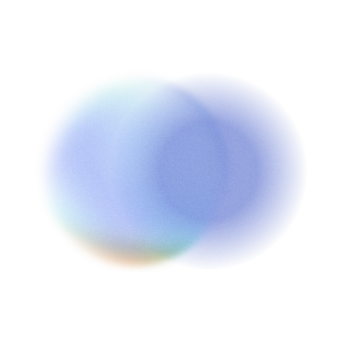 Two overlapping, blurry blue circles with a hint of green and orange.