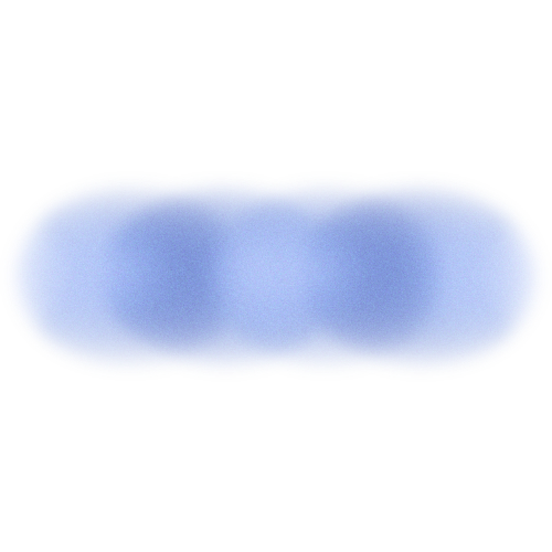 Four blurred, overlapping blue circles with a grainy texture against a white background.