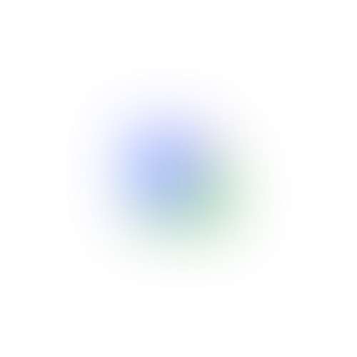 Fuzzy, colorful gradient with blue and green hues, centered on a white background.