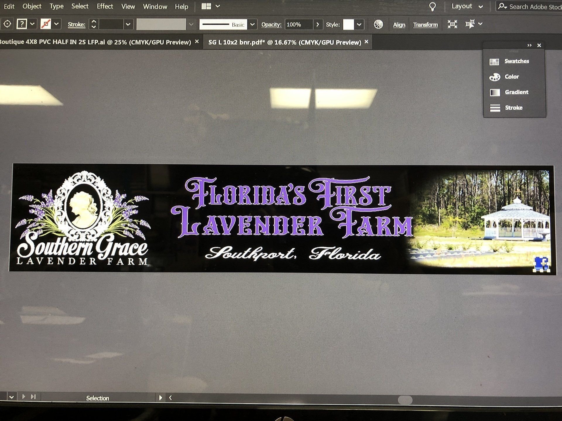 Florida 's first lavender farm is displayed on a computer screen