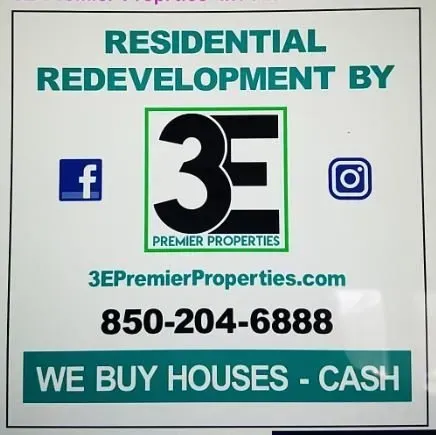 A sign for residential redevelopment by 3e premier properties