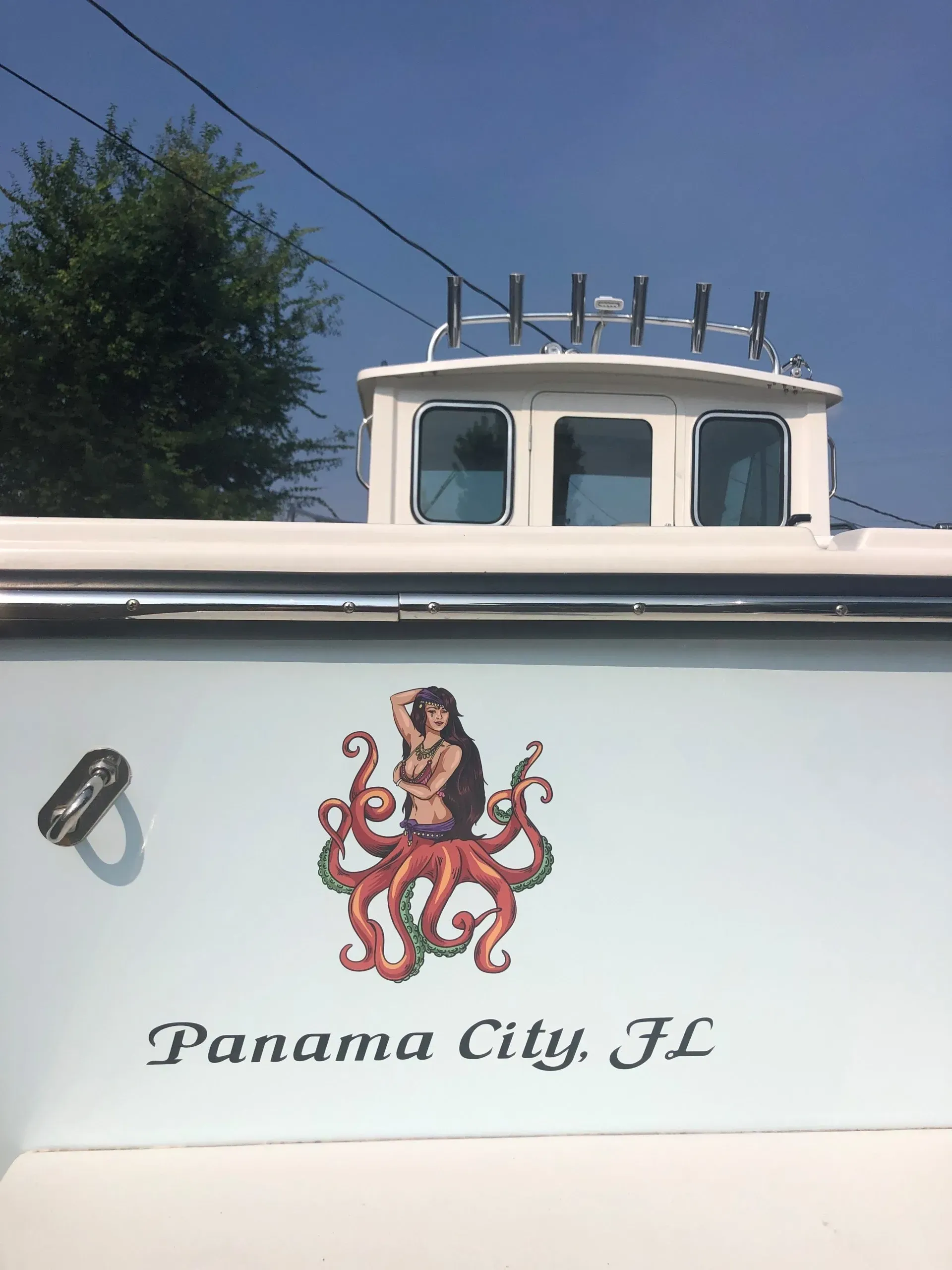 The back of a boat in panama city florida