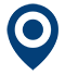 A blue pin with a white circle in the middle.