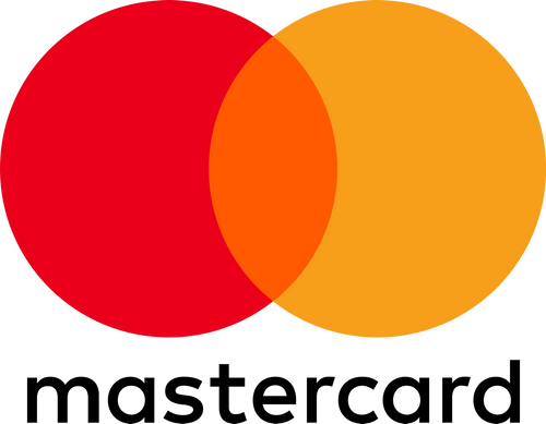 A red and orange circle with the word mastercard on it.
