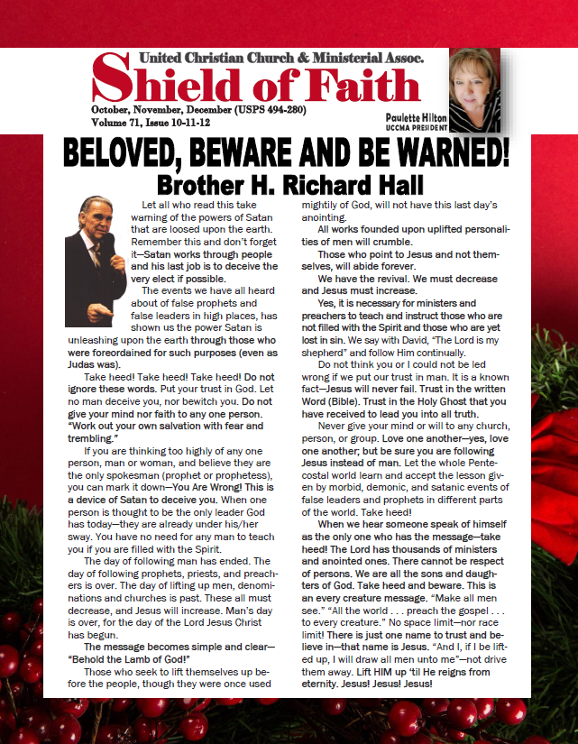 Shield of faith beloved , beware and be warned ! brother h. richard hall
