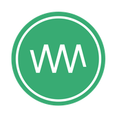 Grünes words materrr Copywriting Logo in Kreisform mit weißer Schrift