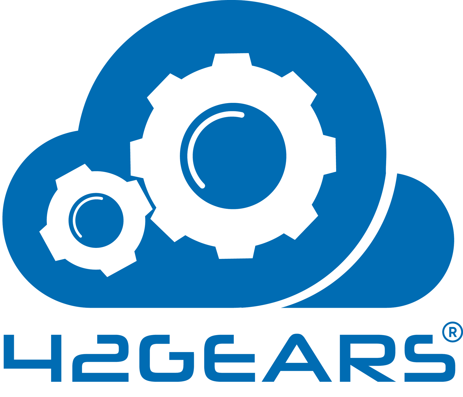 42Gears logo with blue cloud and gear icons