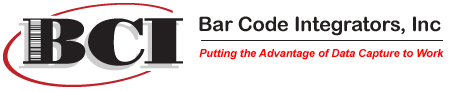 Bar Code Integrators, Inc. logo with BCI initials and red tagline on white background