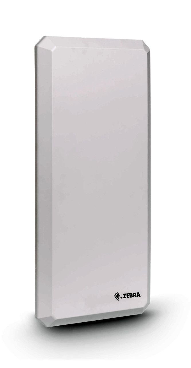 White rectangular wall-mounted antenna on a plain background