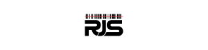 Stylized black RJS logo with red vertical bars above it on a white background