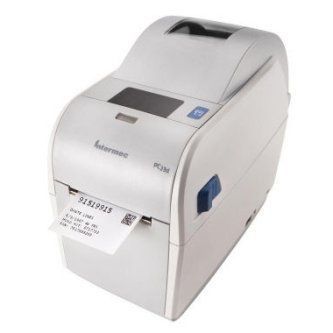 White label printer with a printed shipping label coming out of the front