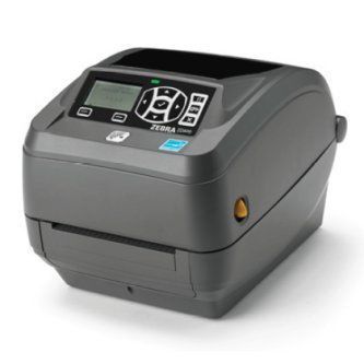 Compact gray office printer with black control panel and paper tray
