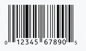 Black-and-white barcode with numbers 012345678905 beneath it