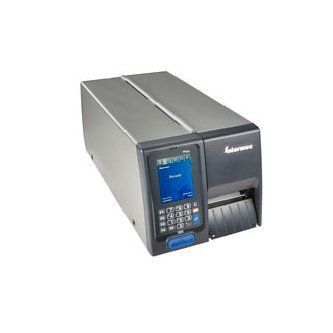 Black electronic banking terminal with a small blue display, keypad, and card slot on a white background