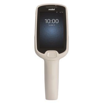 Handheld white Zoll device with a touchscreen showing 10:00