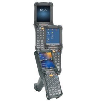 Stacked rugged mobile phones in black, showing different screens and keypads
