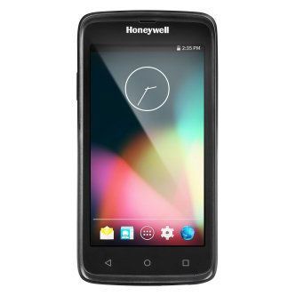 Honeywell smartphone with colorful home screen and clock icon on a black background
