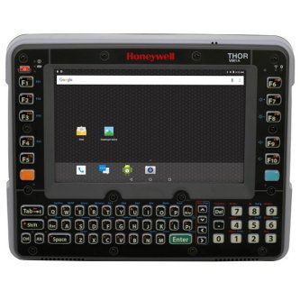 Honeywell THOR rugged tablet with touchscreen and physical keyboard on a white background