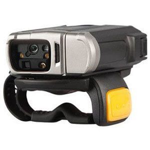Black and silver headlamp with adjustable strap and yellow side button