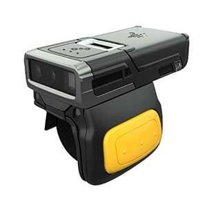 Black and yellow handheld camera-like device with a small display and side trigger trigger handle