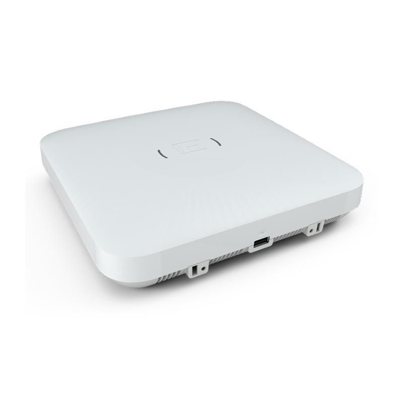 White wireless access point/router on a white background