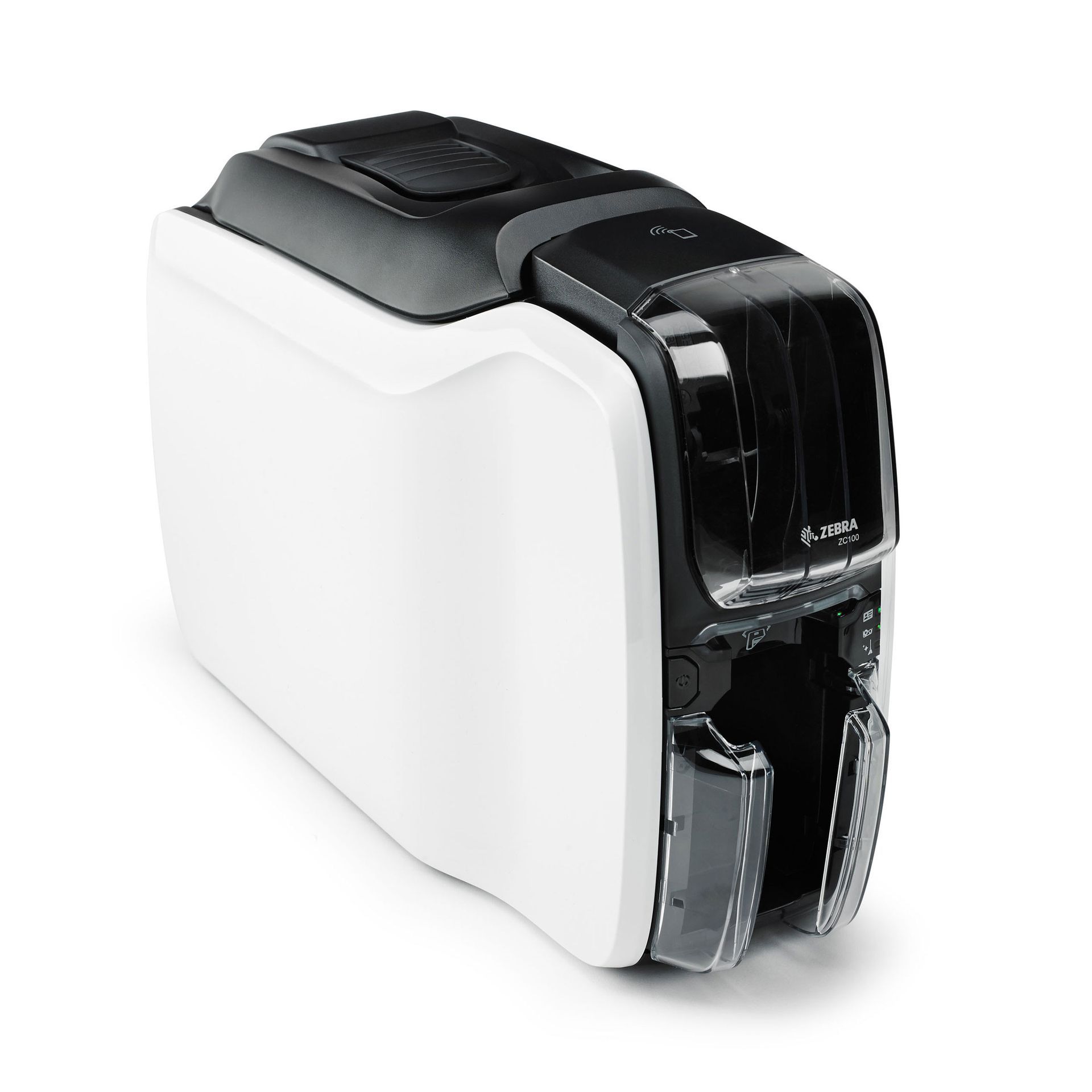 Compact white and black two-slot toaster on a plain white background